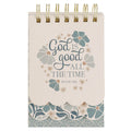 Spiral Notepad SM Cream Blue | God Is Good Ps. 34:8
