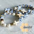 Chinoiserie Blue | Catholic Rosary Bracelet