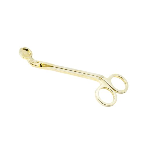 Gold candle scissors on a white background